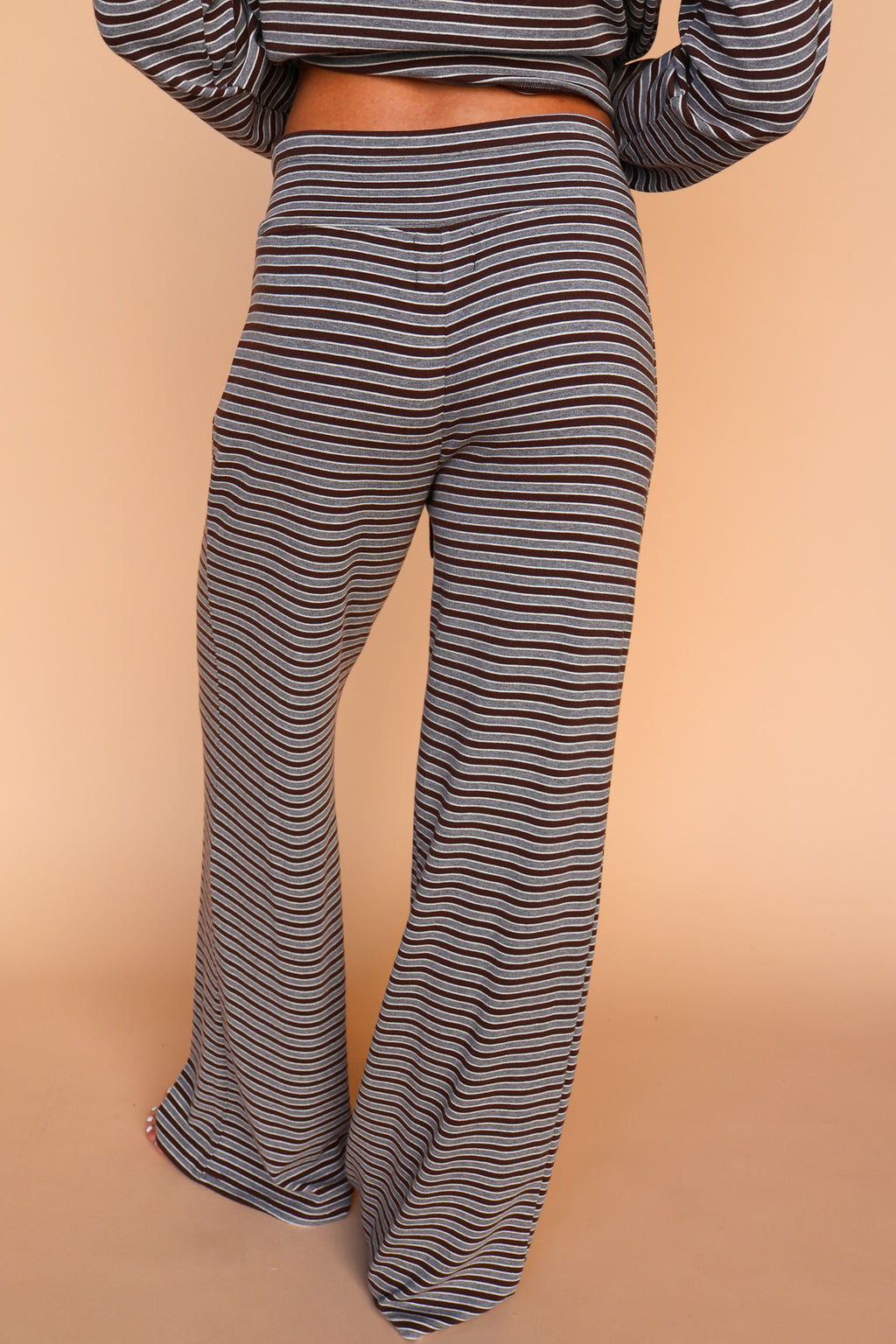 Logan Stripe Lounge Pants in Brown/Grey