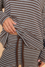 Logan Stripe Lounge Pants in Brown/Grey