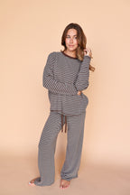 Logan Stripe Long Sleeve in Brown/Grey