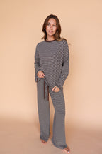 Logan Stripe Lounge Pants in Brown/Grey