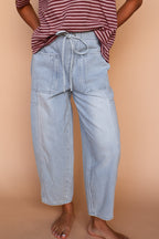 Denim Barrel Pants in Light Wash