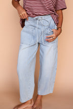 Denim Barrel Pants in Light Wash