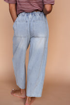 Denim Barrel Pants in Light Wash