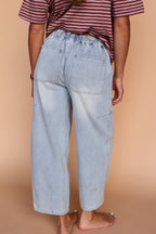 Denim Barrel Pants in Light Wash