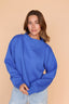 Fleece Mock Neck Pullover in Royal Blue