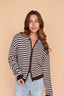 Myles Stripe Hooded Jacket in Brown