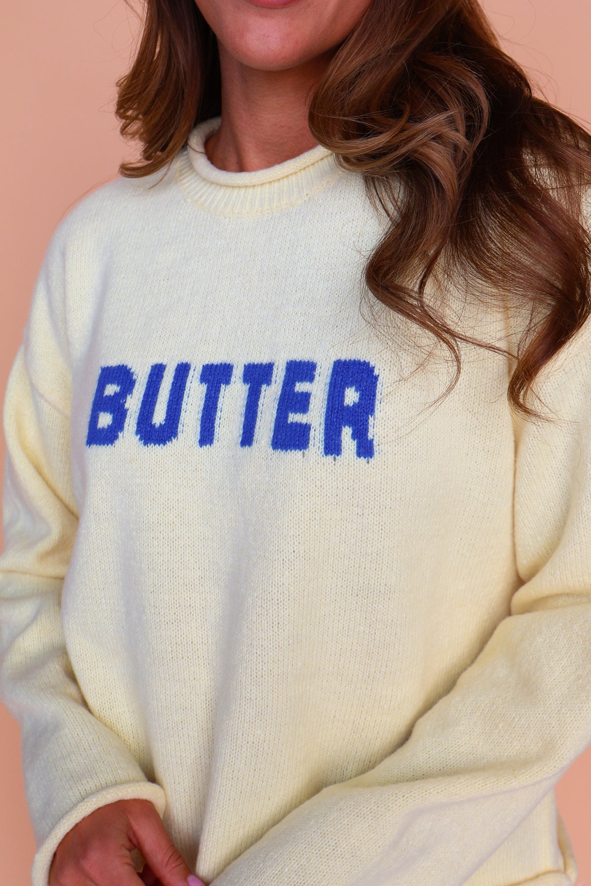Butter Sweater in Butter/Blue