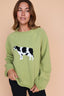 Cow Sweater in Green