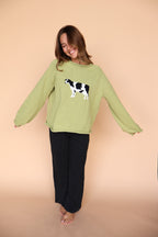 Cow Sweater in Green