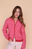 Myles Stripe Hooded Jacket in Red
