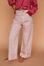 Stripe Cuffed Jeans in Mauve