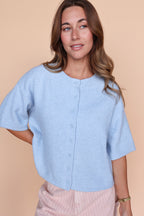 Nina Short Sleeve Cardi in Blue