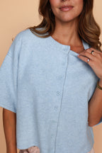 Nina Short Sleeve Cardi in Blue