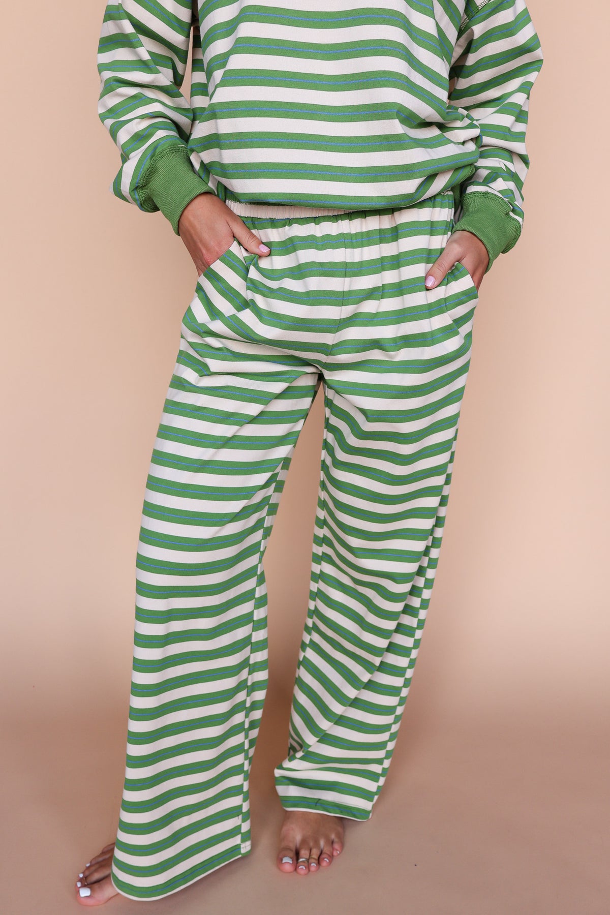 Bennett Stripe Pants in Green Main image