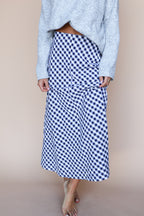 Lyla Gingham Maxi in Navy