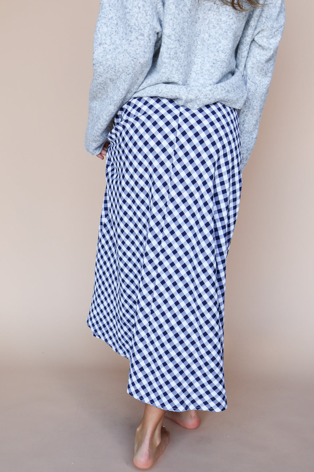 Lyla Gingham Maxi in Navy