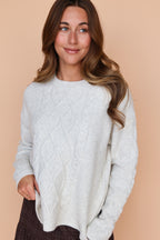 Rory Cable Knit Sweater in Oatmeal