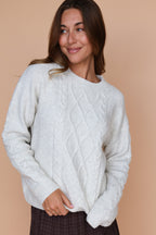 Rory Cable Knit Sweater in Oatmeal