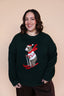 Skiing Bear Knit Sweater in Green