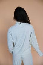 Parker Ribbed Stripe Turtleneck in Baby Blue