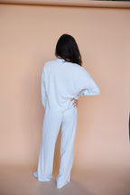 Parker Ribbed Stripe Turtleneck in Baby Blue