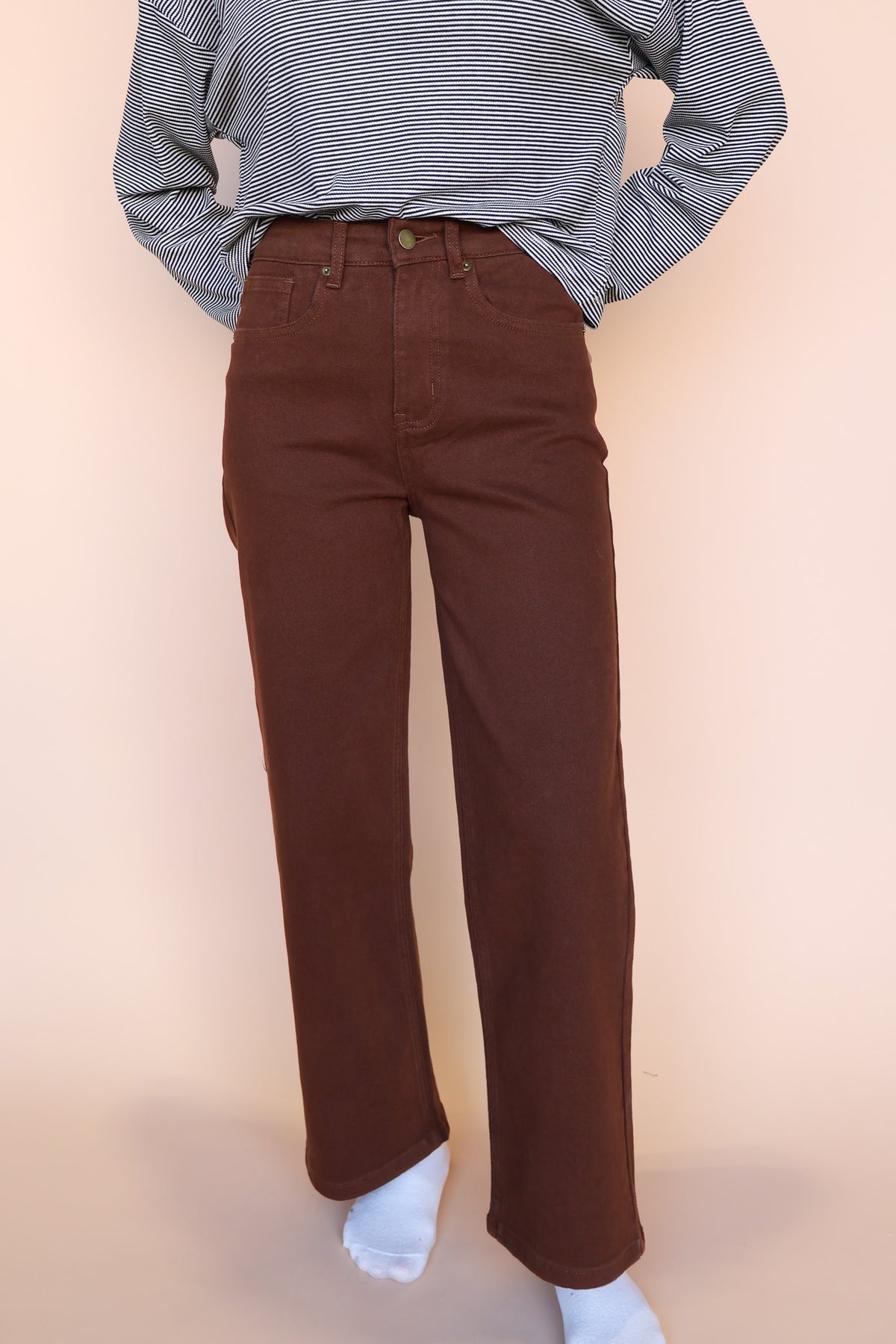 Cotton Twill Pants in Brown Main image
