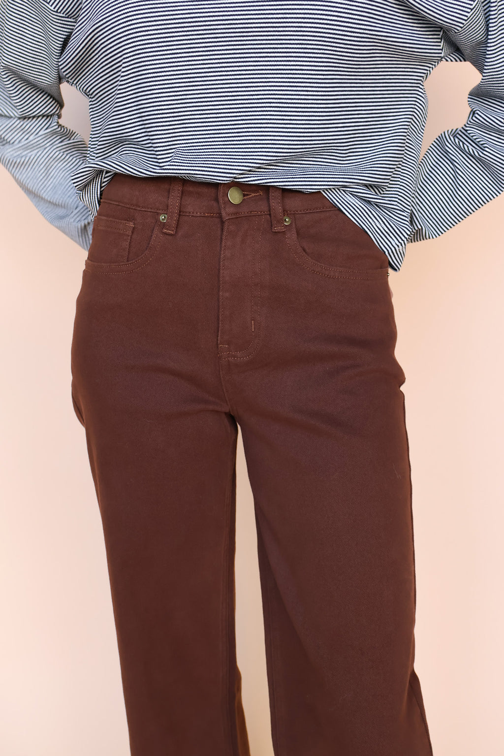 Cotton Twill Pants in Brown