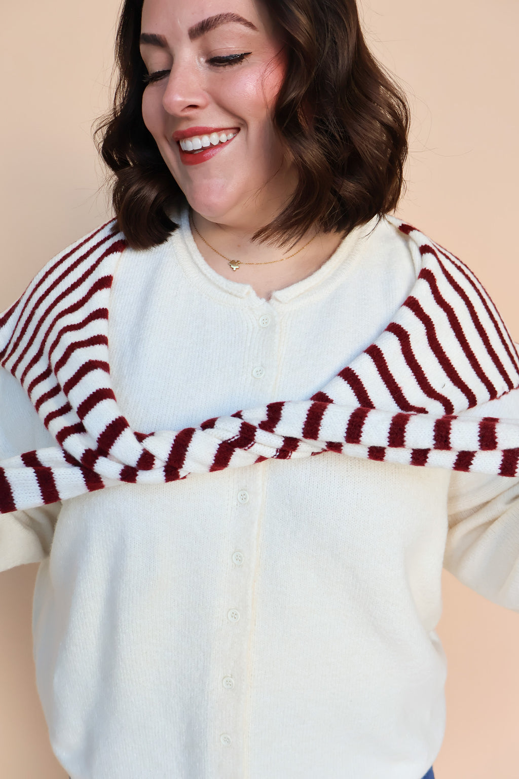 Sloane Layered Cardigan in Cream