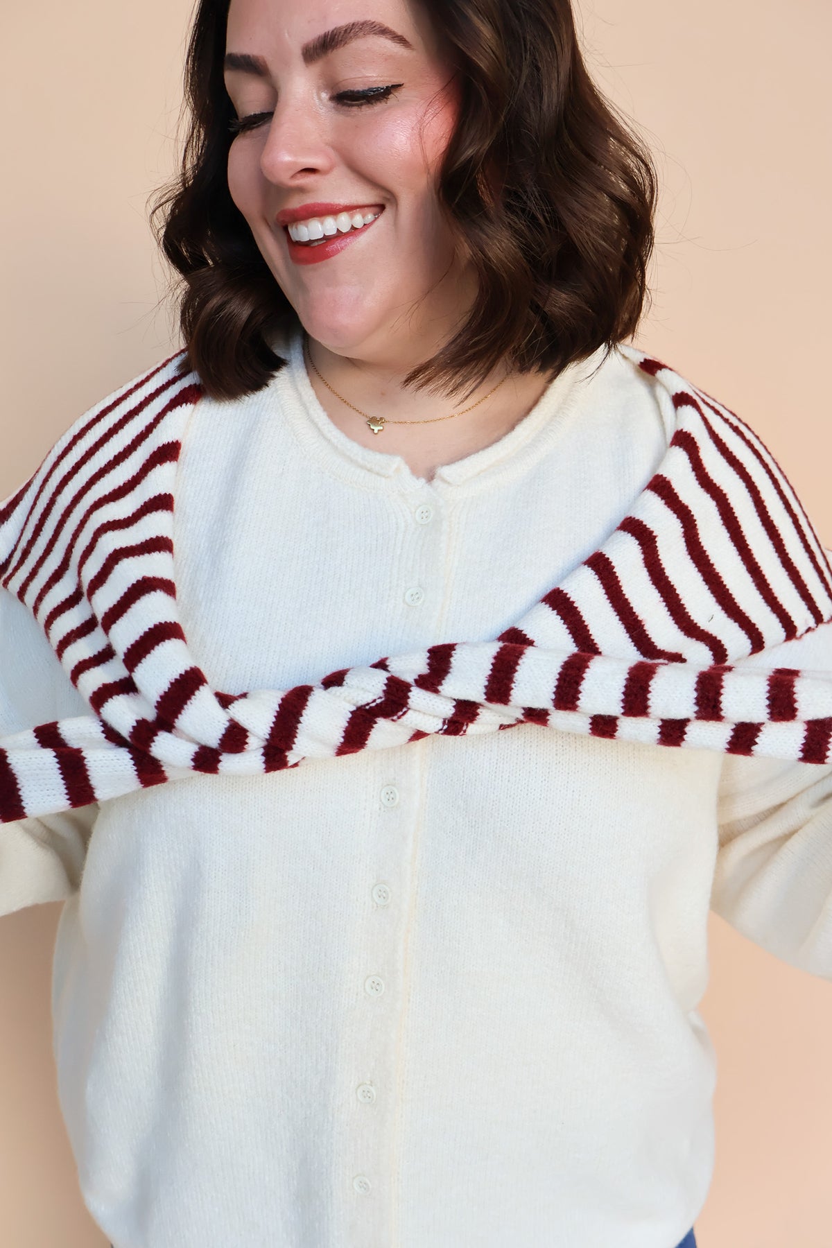 Sloane Layered Cardigan in Cream