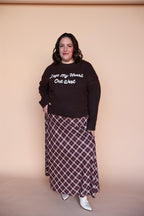 Left My Heart Out West Sweater in Chocolate Brown
