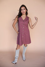 Berry Floral Shift Dress in Marsala