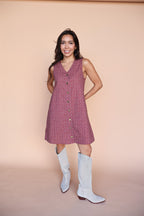 Berry Floral Shift Dress in Marsala
