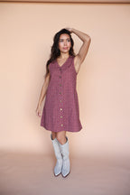 Berry Floral Shift Dress in Marsala