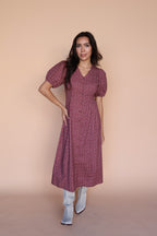 Berry Floral Dress in Marsala