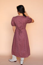 Berry Floral Dress in Marsala