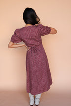 Berry Floral Dress in Marsala
