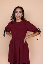 Sutton Gingham Dress in Berry Red