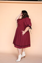 Sutton Gingham Dress in Berry Red