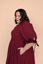 Sutton Gingham Dress in Berry Red