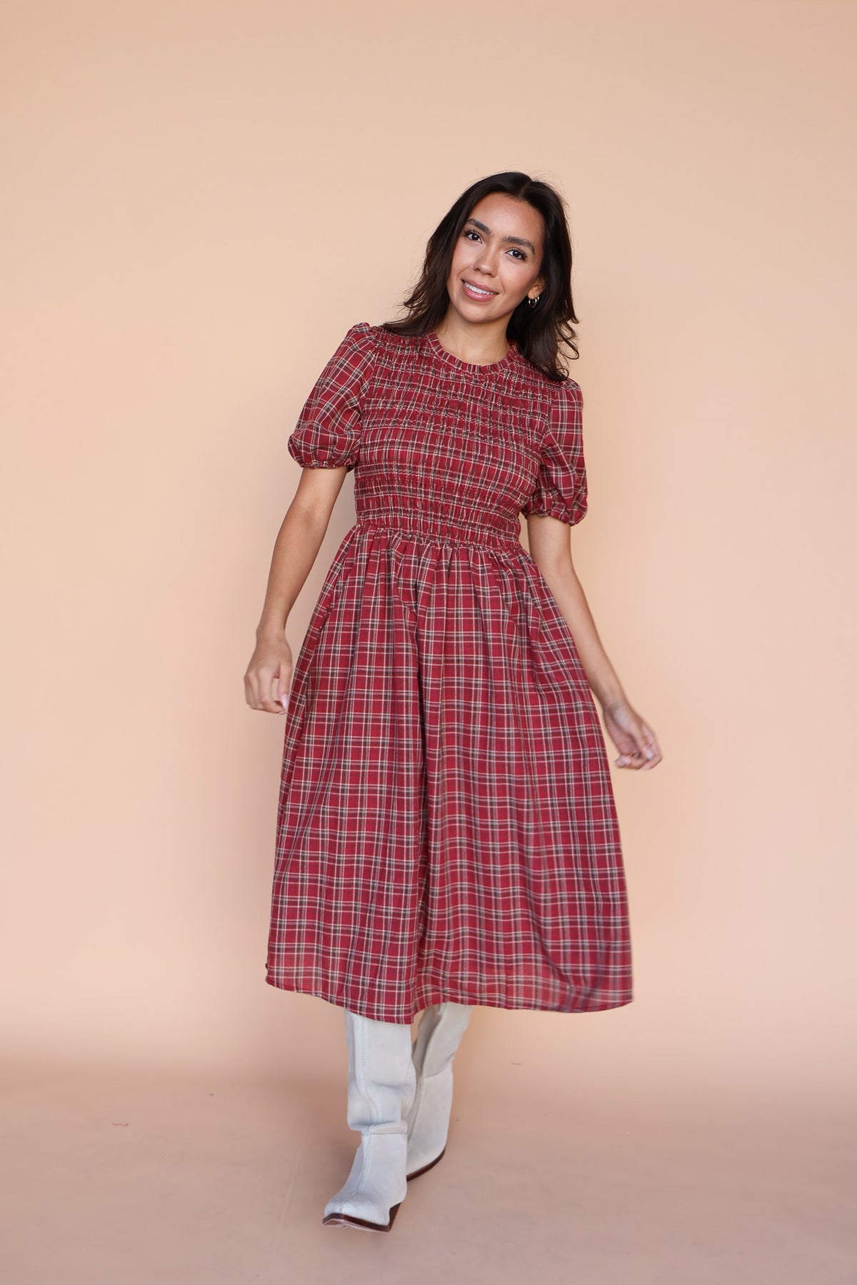Hannah Plaid Midi Main image