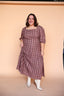 Bria Plaid Midi in Marsala