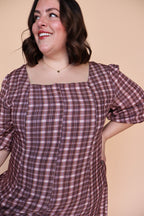 Bria Plaid Midi in Marsala