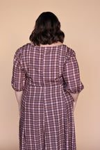 Bria Plaid Midi in Marsala