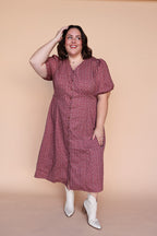 Berry Floral Dress in Marsala