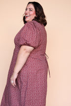 Berry Floral Dress in Marsala