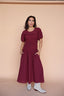 Sutton Gingham Smocked Maxi in Berry Red