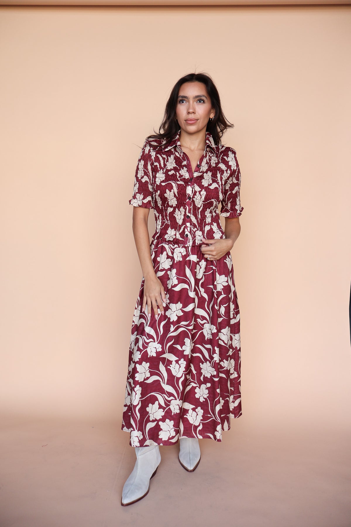 Everly Floral Skirt in Red Secondary image
