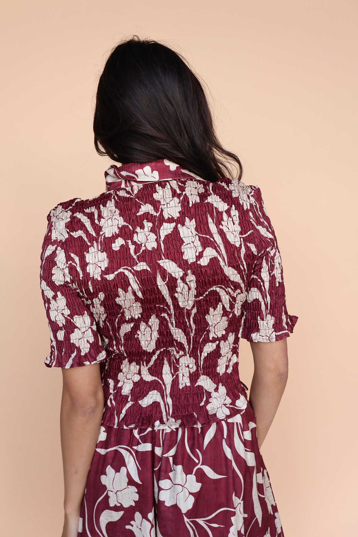 Everly Floral Blouse in Red