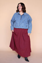 Sutton Gingham Skirt in Berry Red