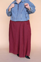 Sutton Gingham Skirt in Berry Red